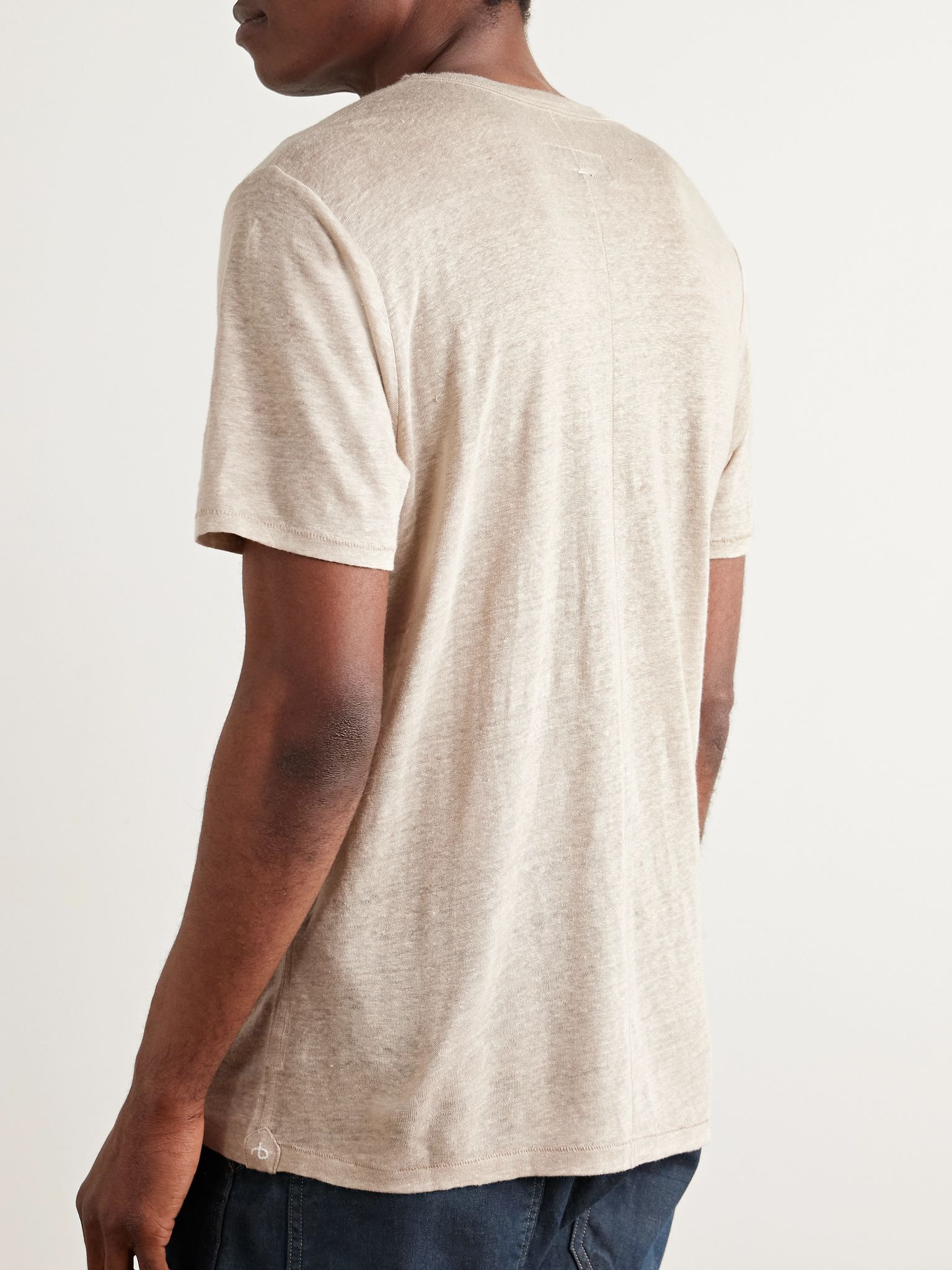 Classic Linen T-Shirt Beige - 4