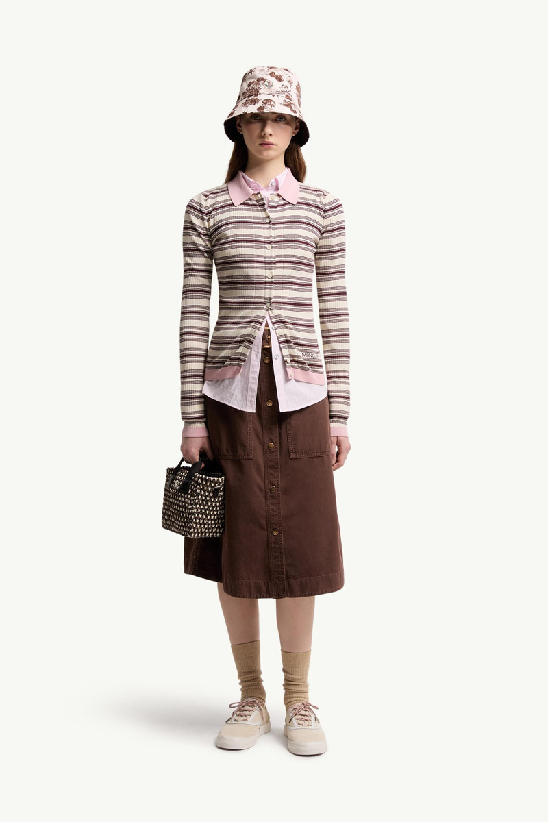 Moncler Striped Cotton Long Sleeve Polo Shirt outlook