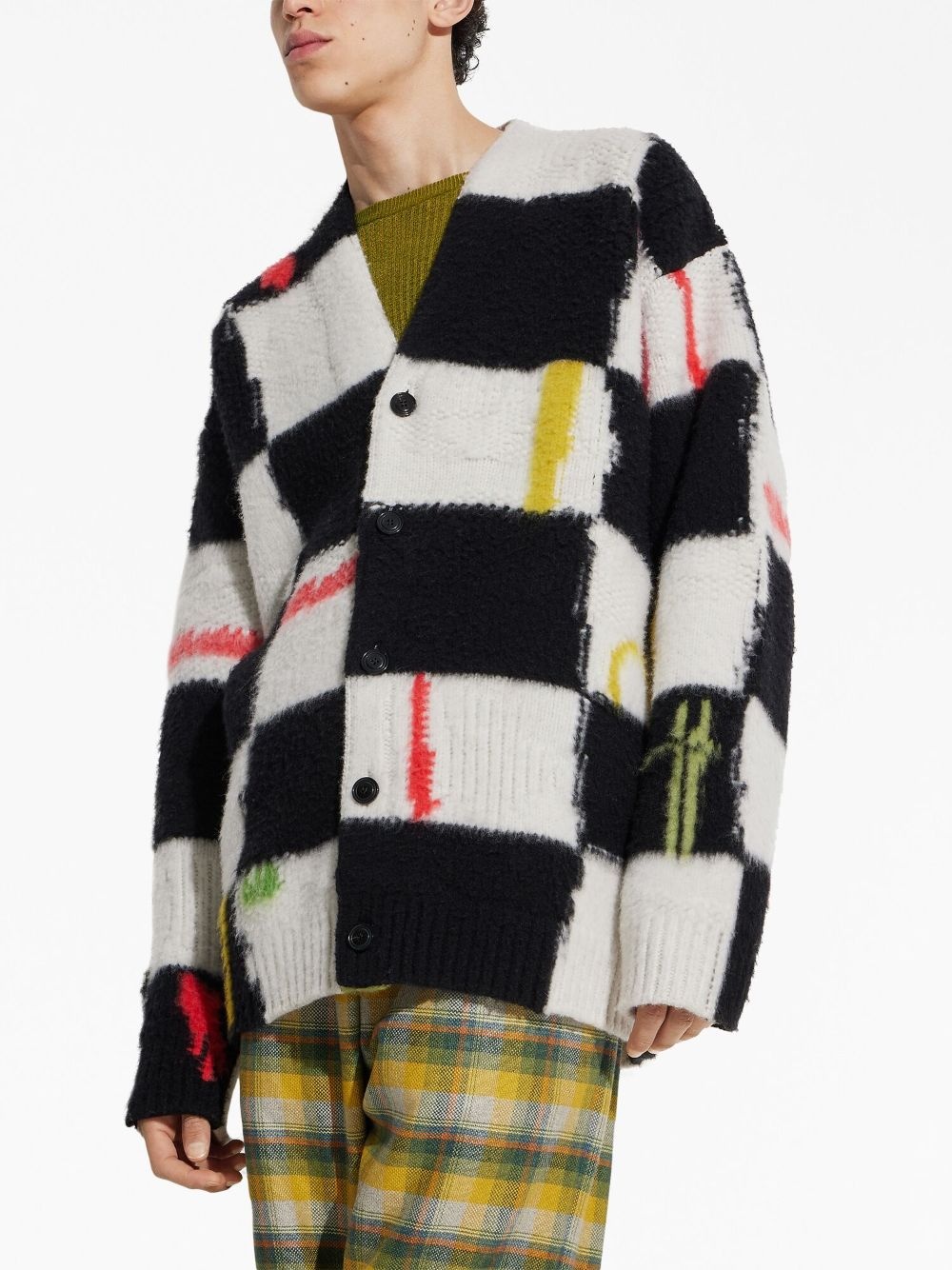 x The Elder Statesman checked cashmere-wool cardigan - 3