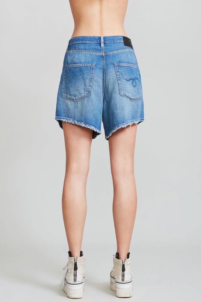 Damon Pleated Short - Cliff Linen Indigo | R13 Denim Official Site - 6