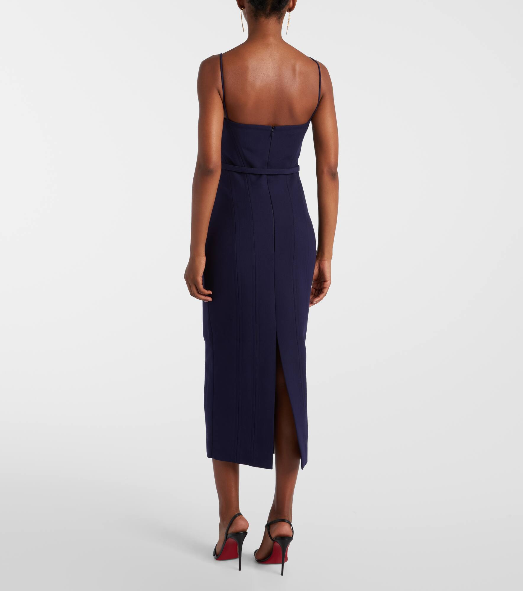 Belted crêpe midi dress - 3