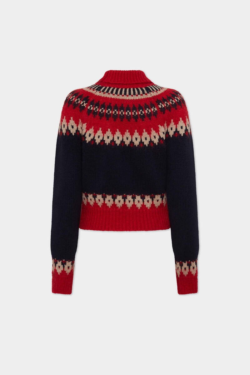 DSQUARED2 WOOL MOHAIR JACQUARDED TURTLENECK KNIT JUMPER outlook