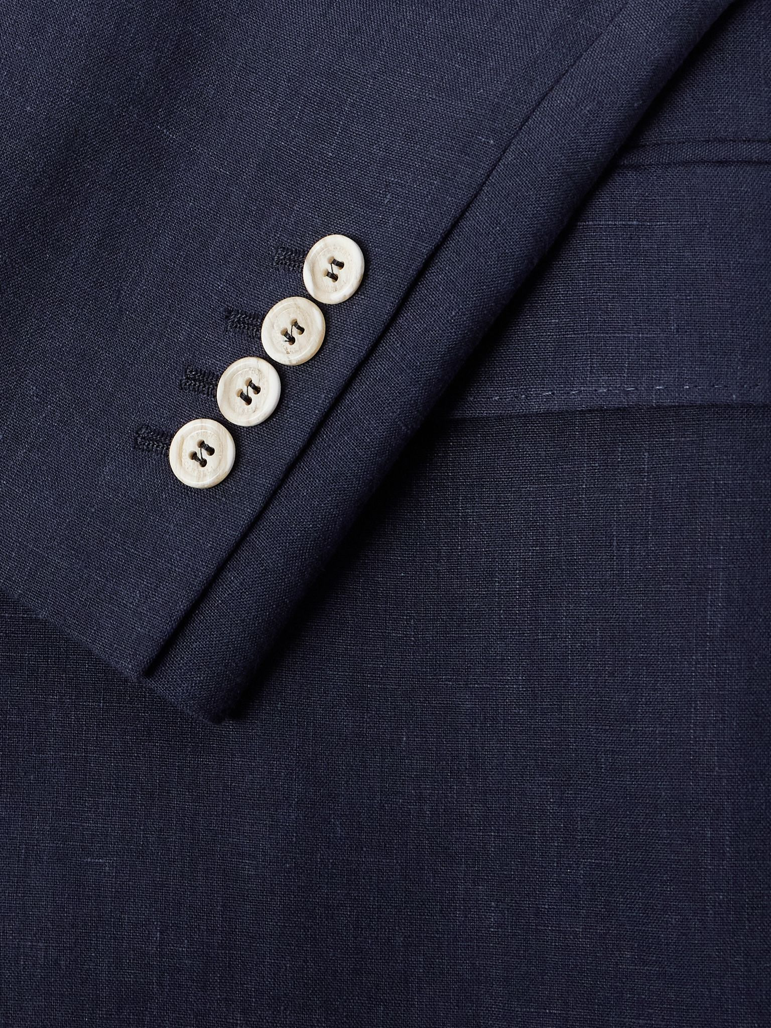 Linen Suit Jacket Navy - 4