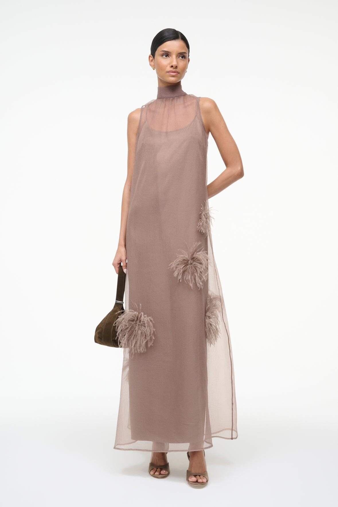 STAUD ALBEE DRESS TRUFFLE - 2