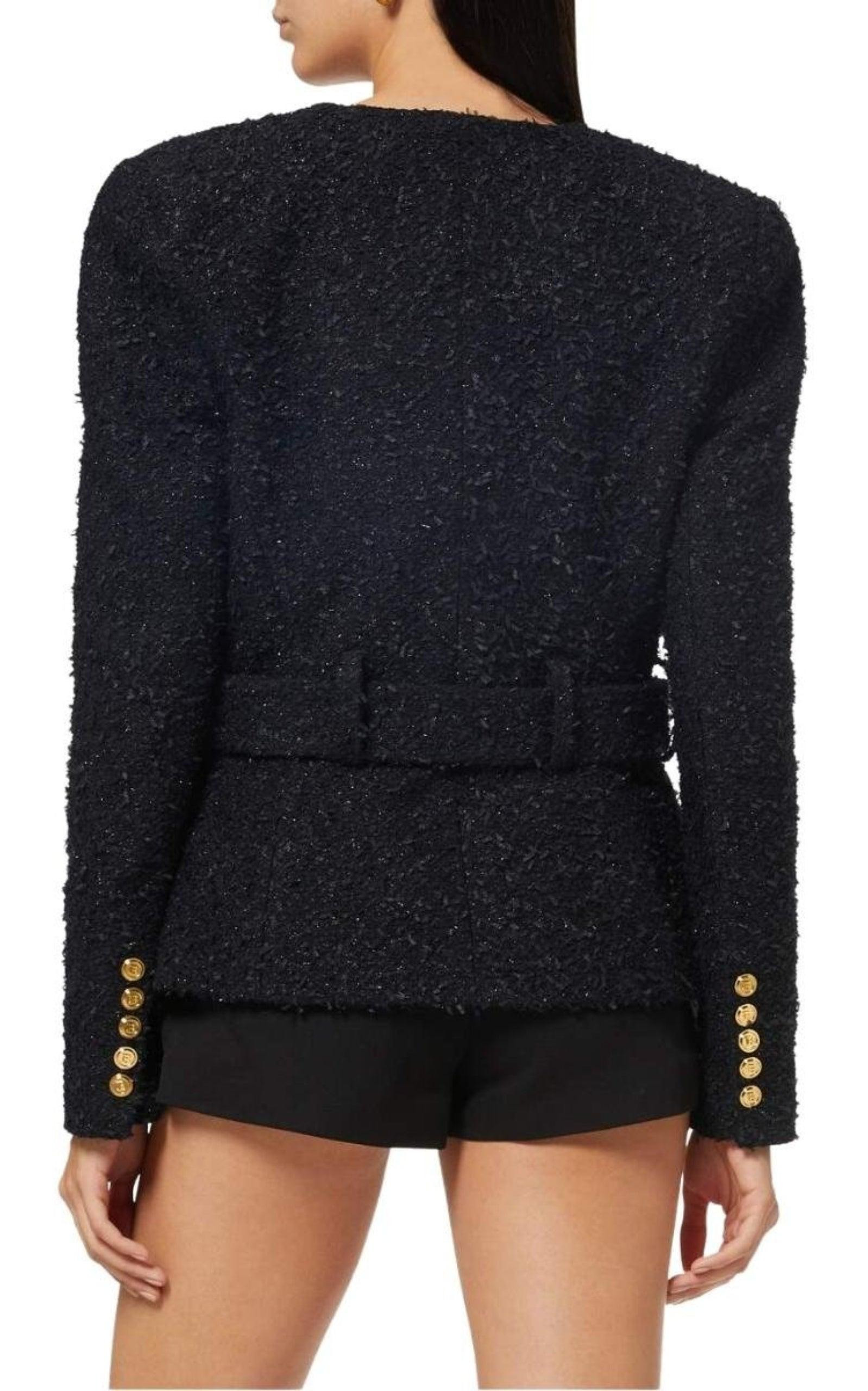 Crystal Logo Metallic Tweed Blazer - 4