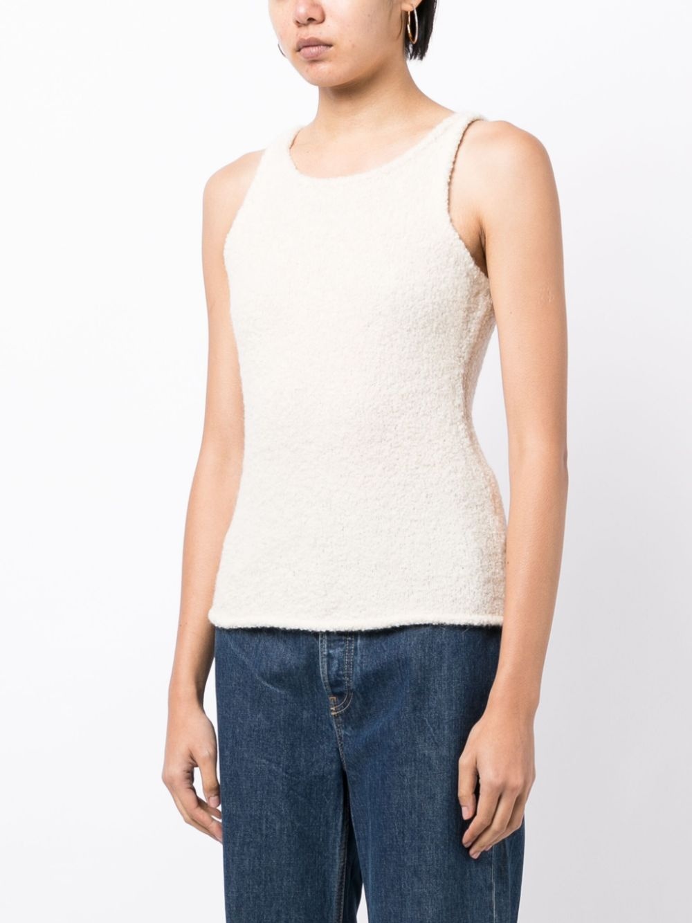 sleeveless fleece knitted top - 3