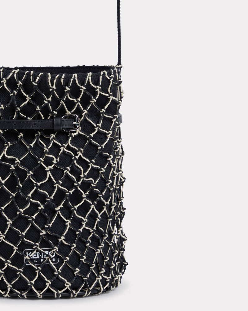 'KENZOAMA' bucket bag in canvas and fishnet 3