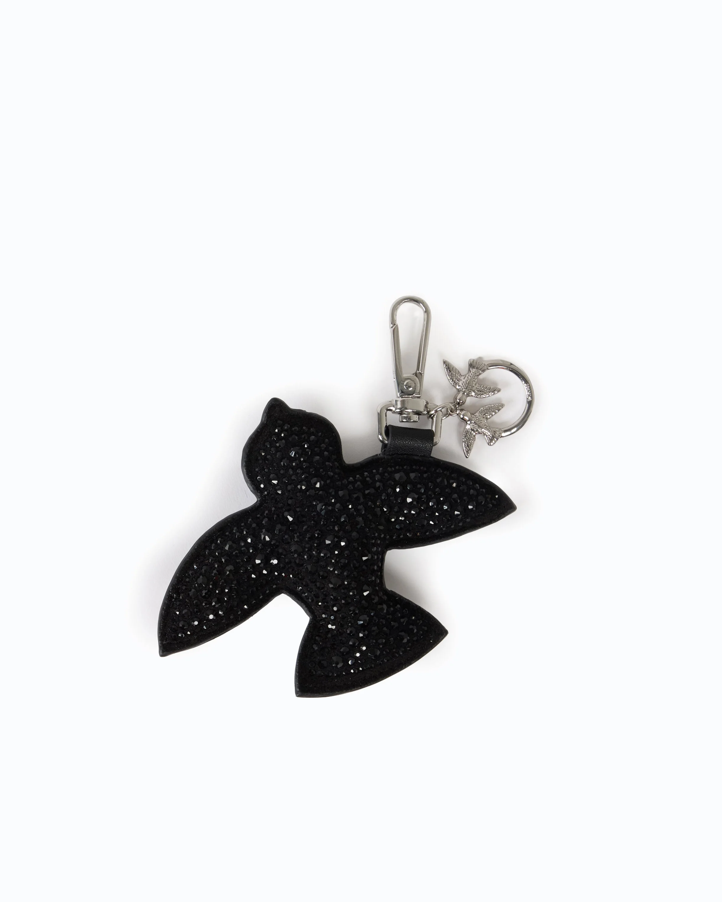 KEYRING CHARM WITH BIRD AND RHINESTONES - 1