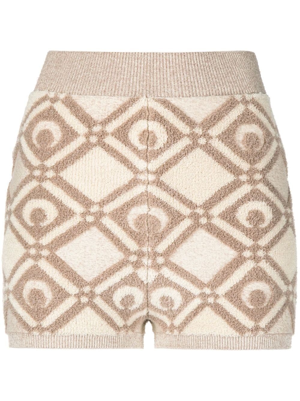 chunky jacquard knitted shorts - 1