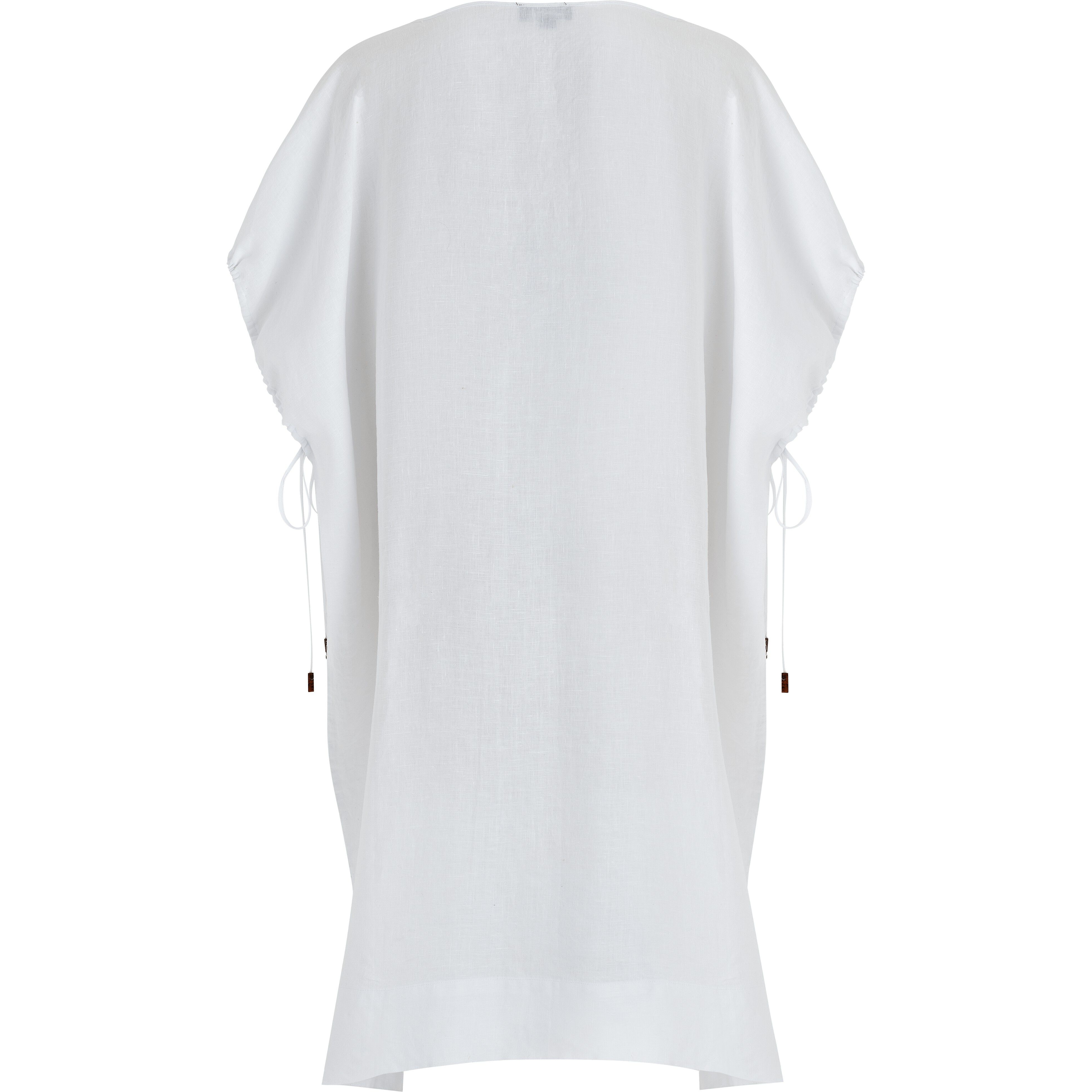 Women White Linen Square Dress- Vilebrequin x Angelo Tarlazzi - 2
