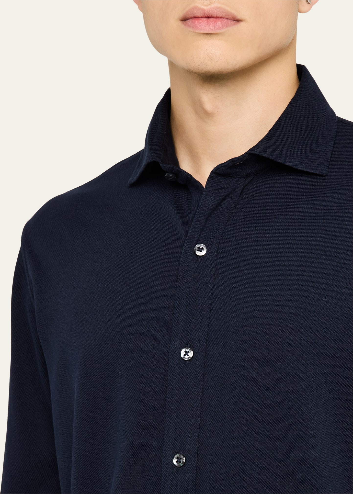 Men's Washed Pique Sport Shirt - 5