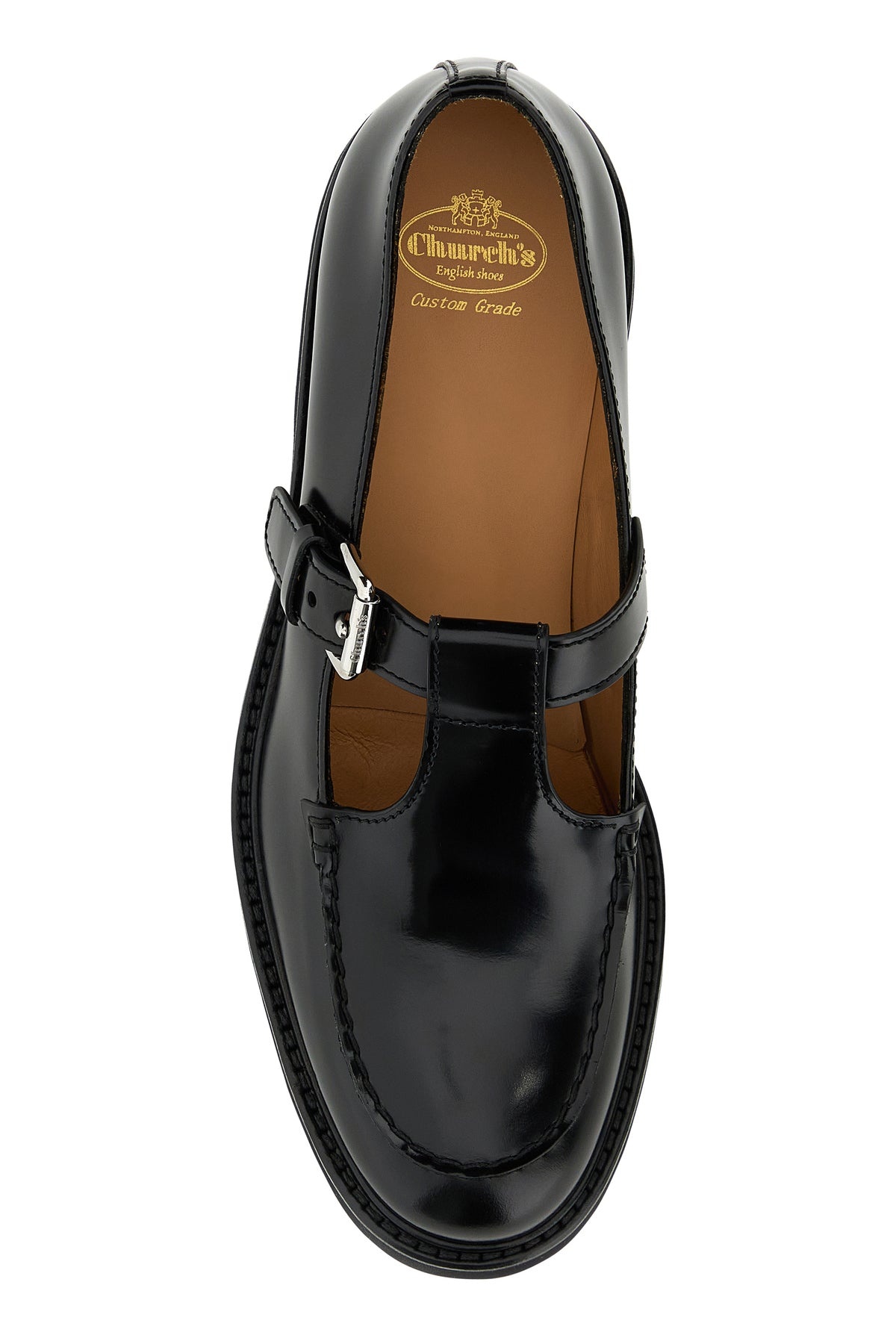Black leather Nadine mock strap shoes - 4