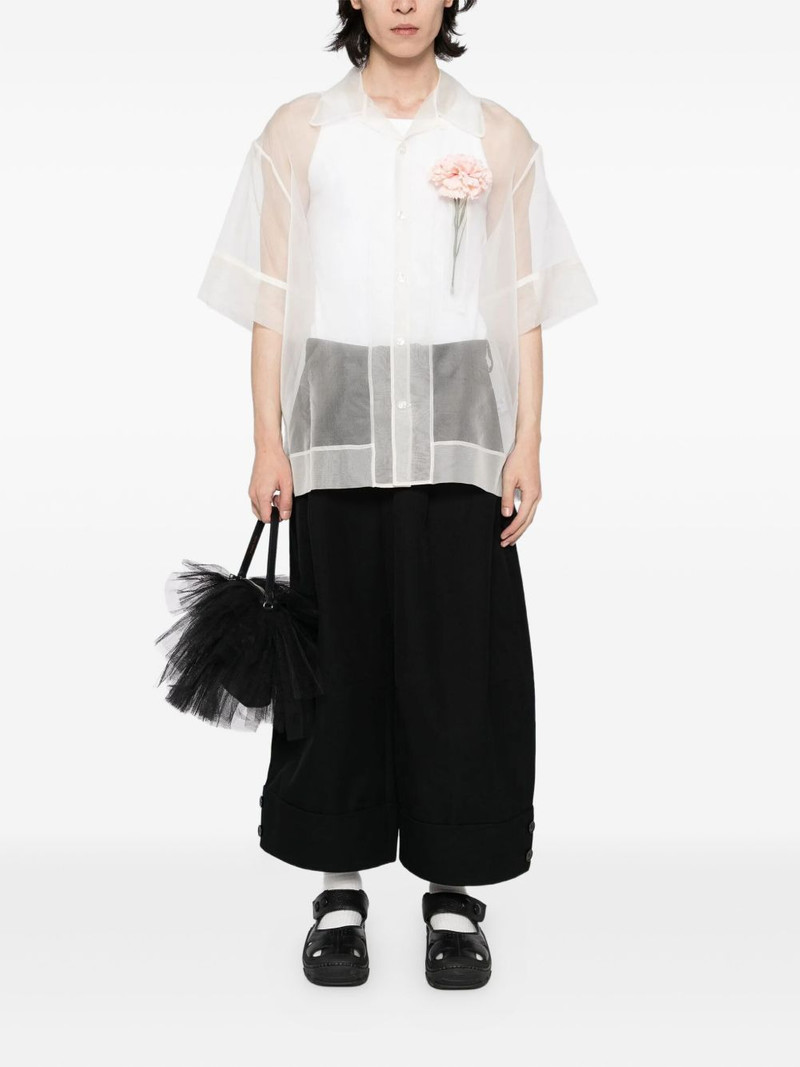 Simone Rocha rose-appliqué short-sleeve shirt outlook