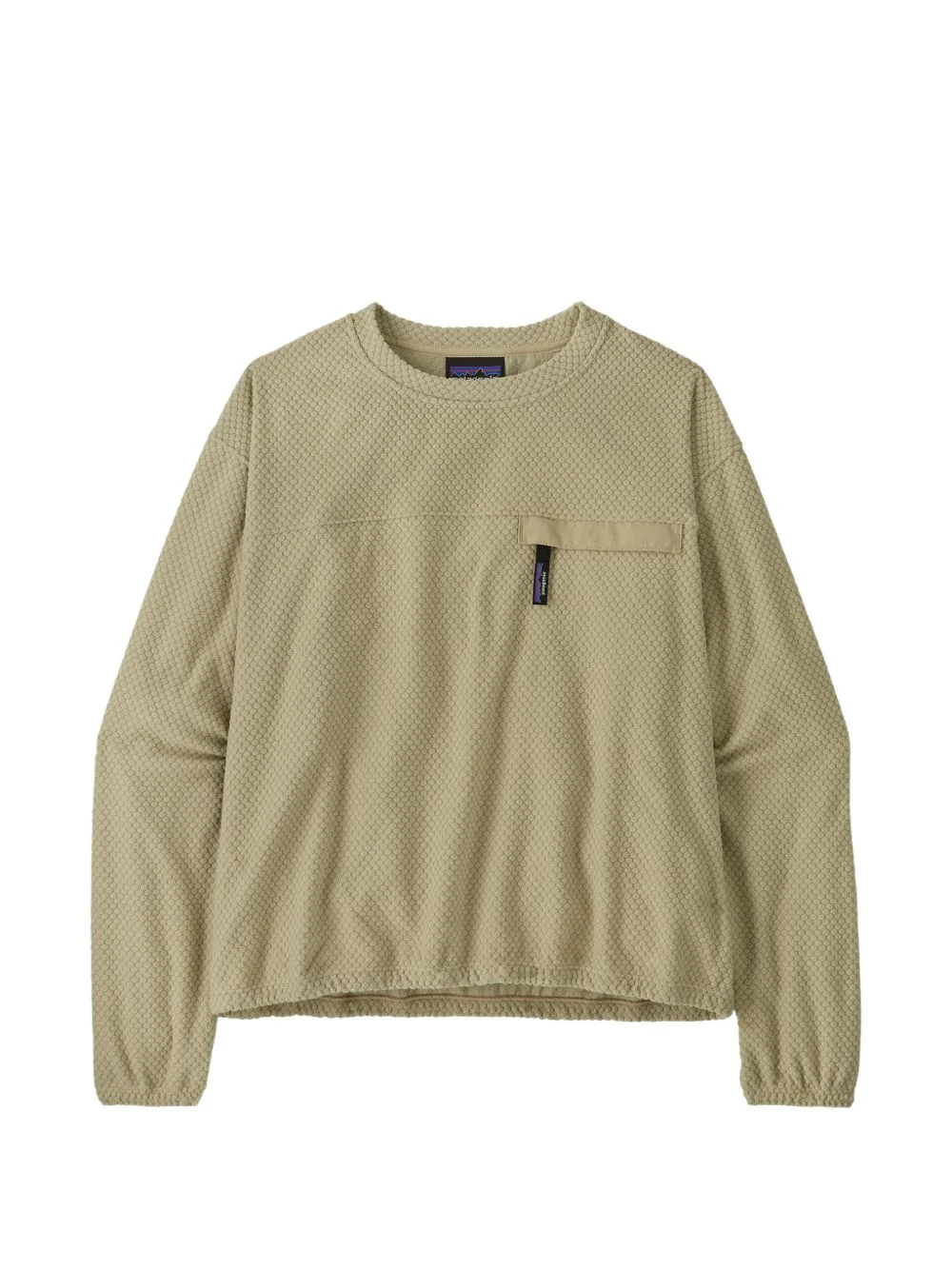 fleece-textured chest-pocket sweater - 1
