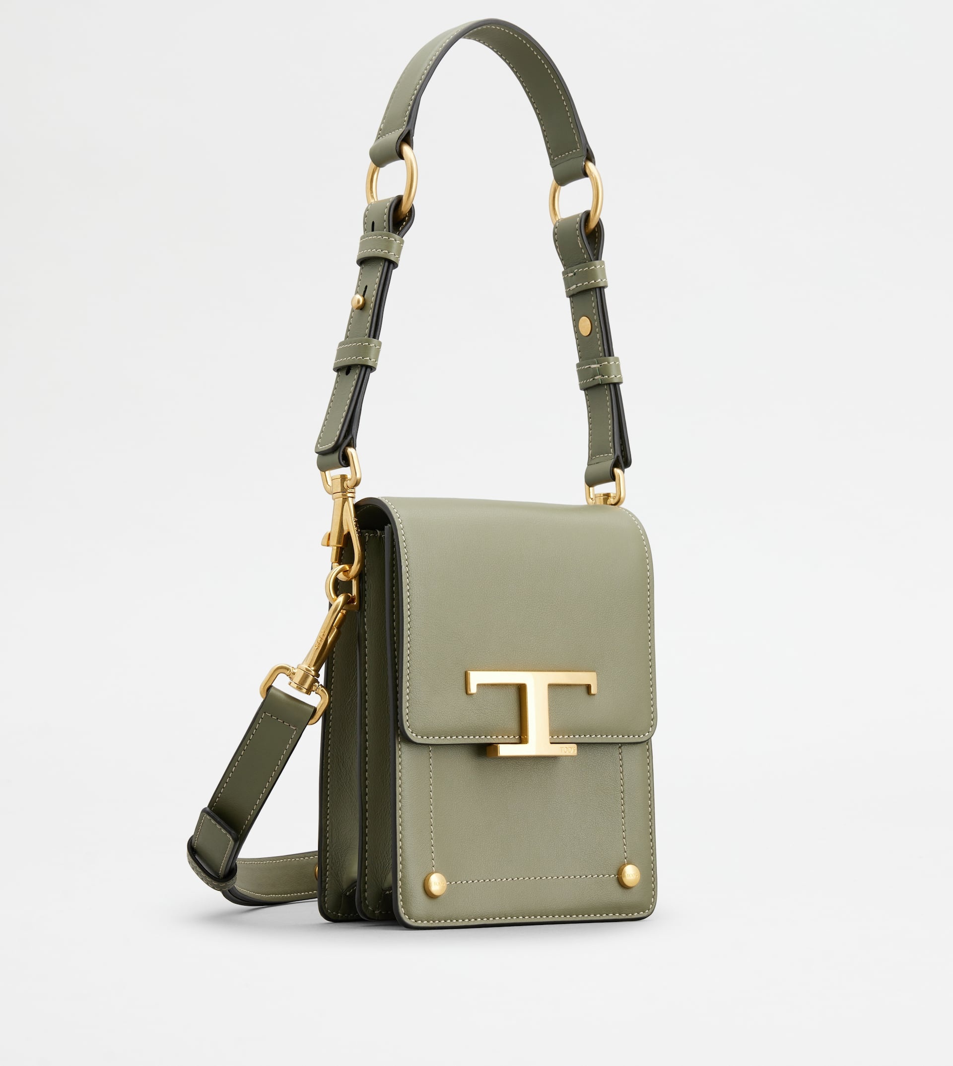 T TIMELESS BAG IN LEATHER MICRO - GREEN - 4