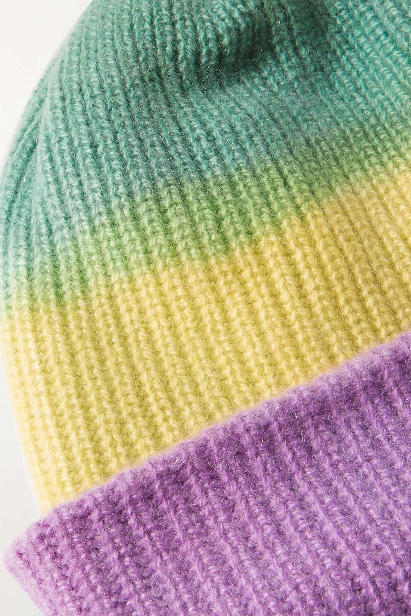 Striped ribbed cashmere beanie - 3