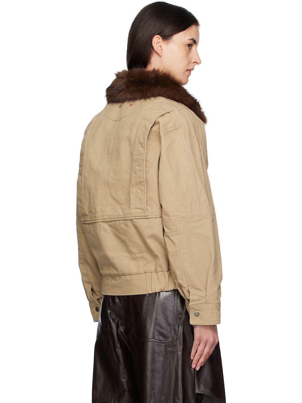 Beige Ortega Washed Cotton Jacket - 3