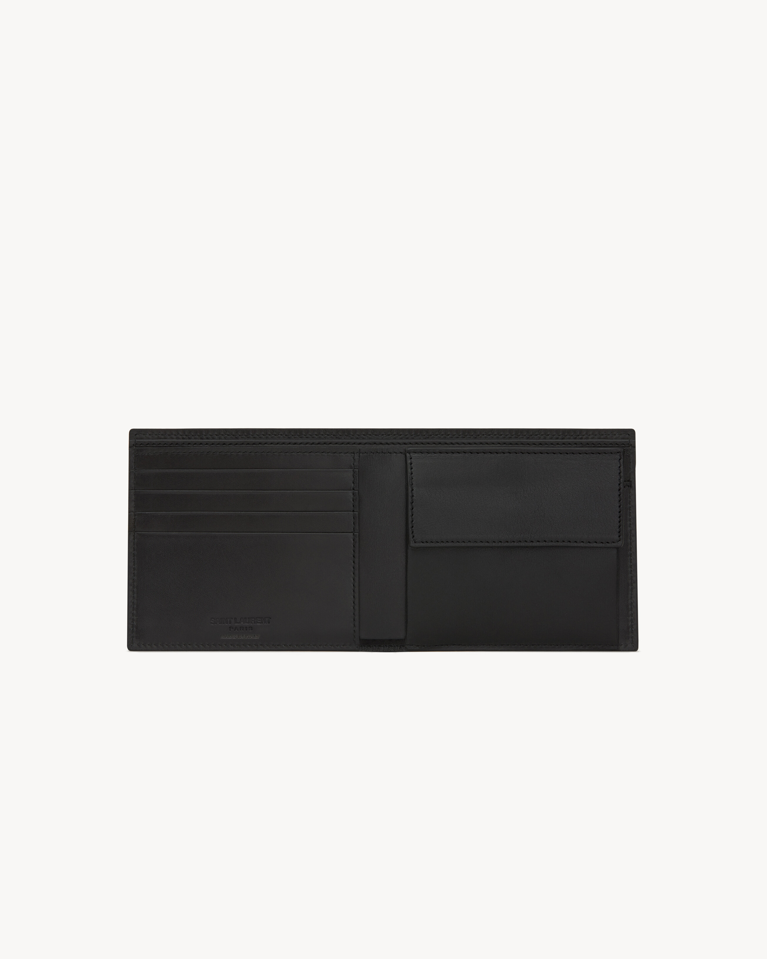 SAINT LAURENT PARIS EAST/WEST WALLET WITH COIN PURSE IN COATED BARK LEATHER - 3