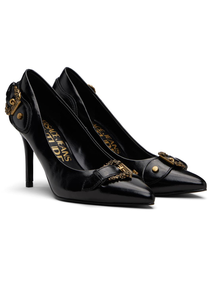 Black Scarlett Baroque Buckle Heels 4