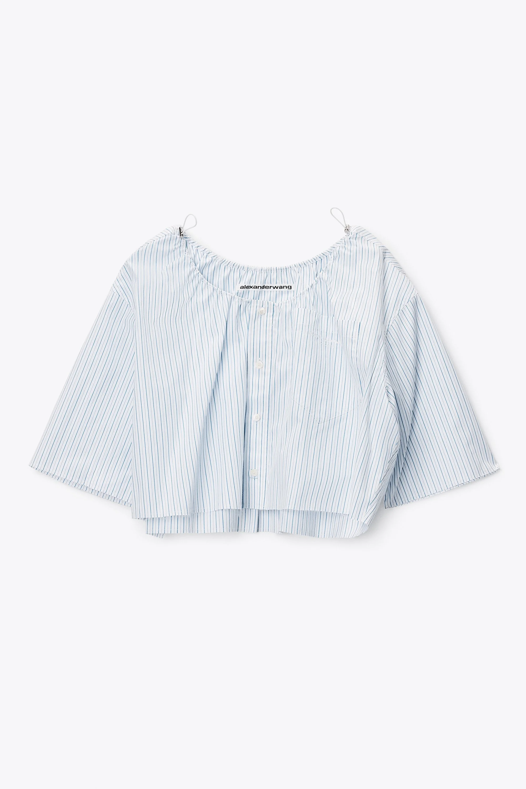 BUNGEE NECK CROPPED SHIRT - 1