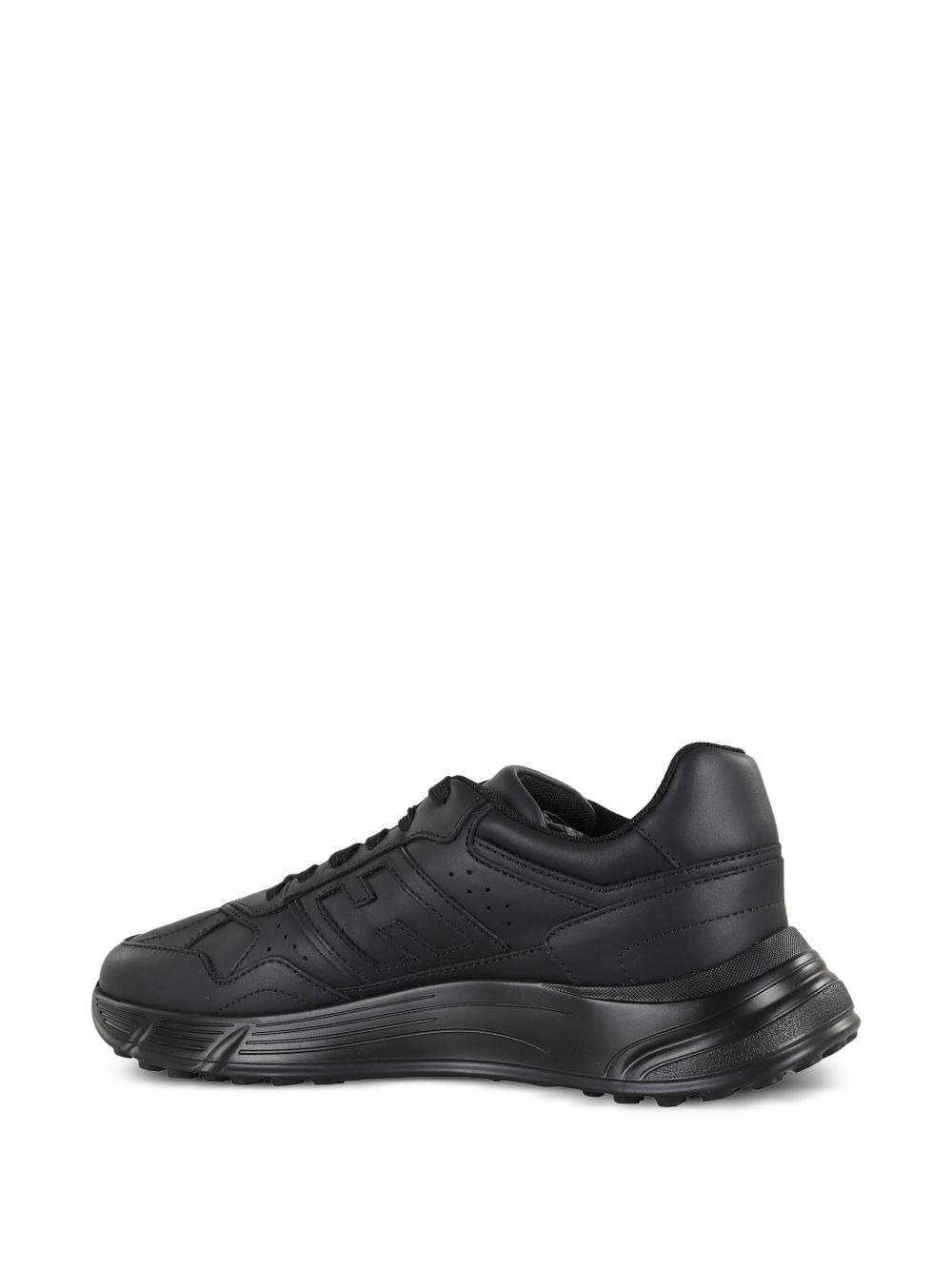 lace-up perforated sneakers - 3