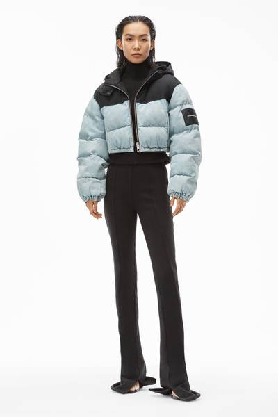 Alexander Wang CROPPED PUFFER JACKET IN DENIM outlook