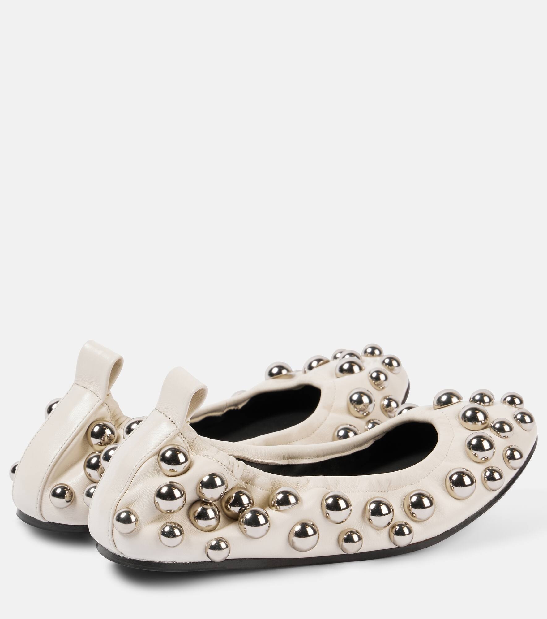 Belna studded leather ballet flats - 3