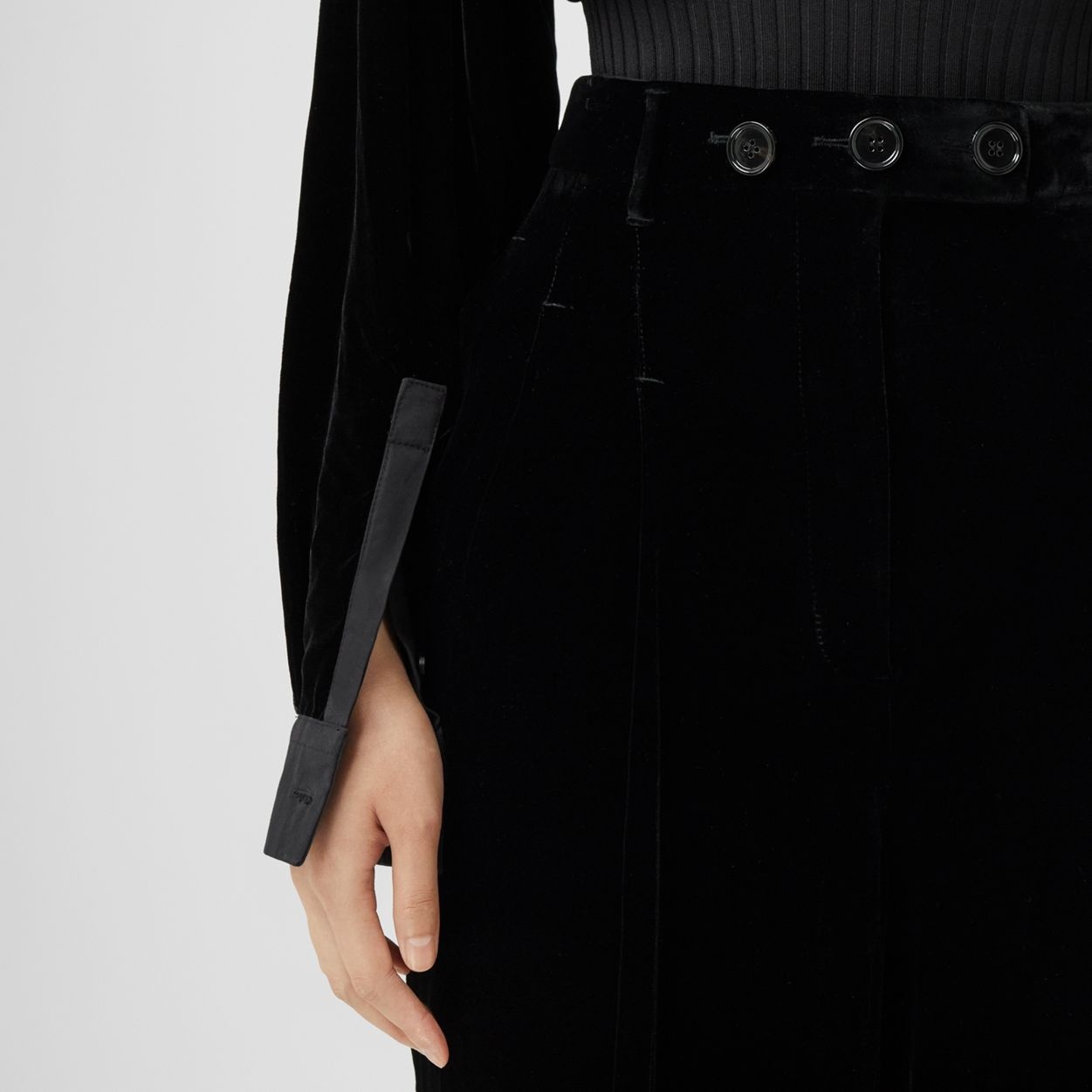Velvet Wide-leg Trousers - 3