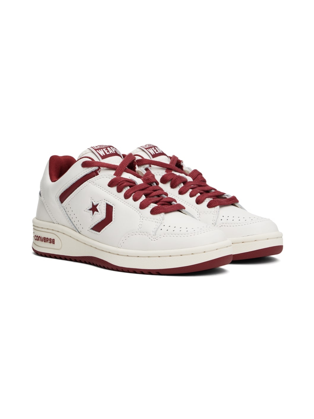 White & Red Weapon Sneakers - 4