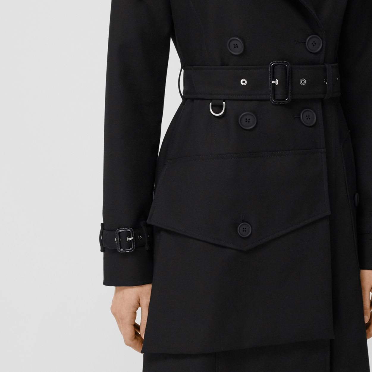 Pocket Detail Cotton Gabardine Trench Coat - 5