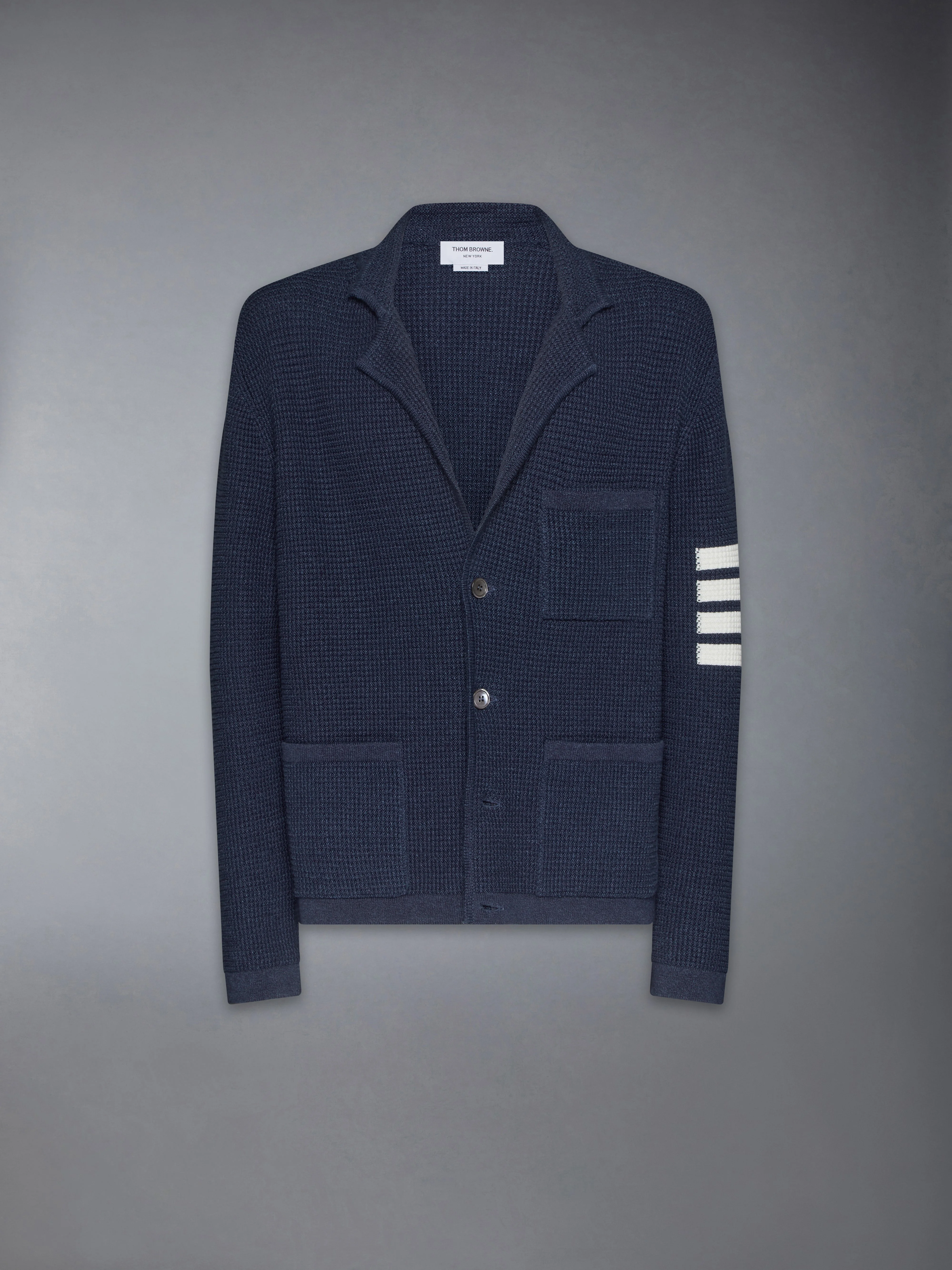 Linen Cotton 4-Bar Caridgan Jacket - 1