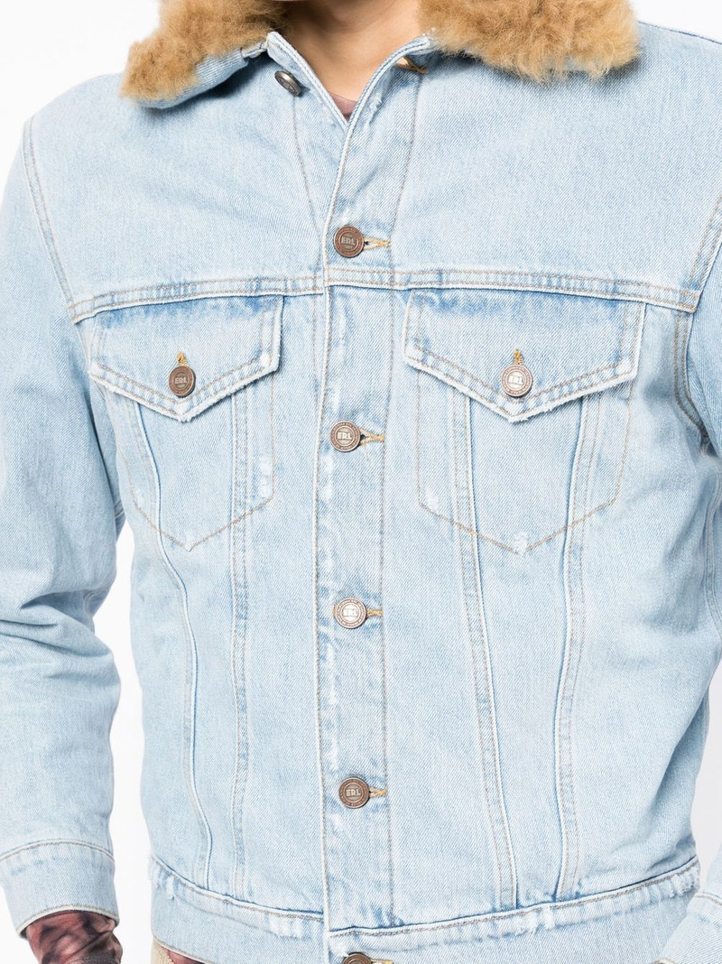 fur-collared denim jacket 6
