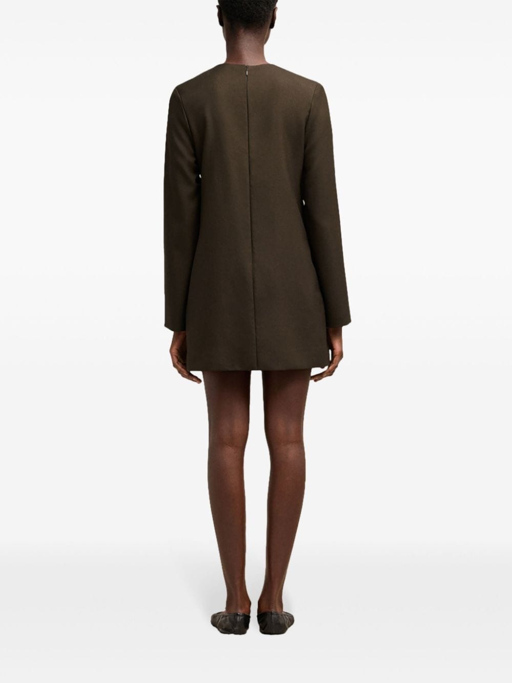 long sleeve wool dress - 4