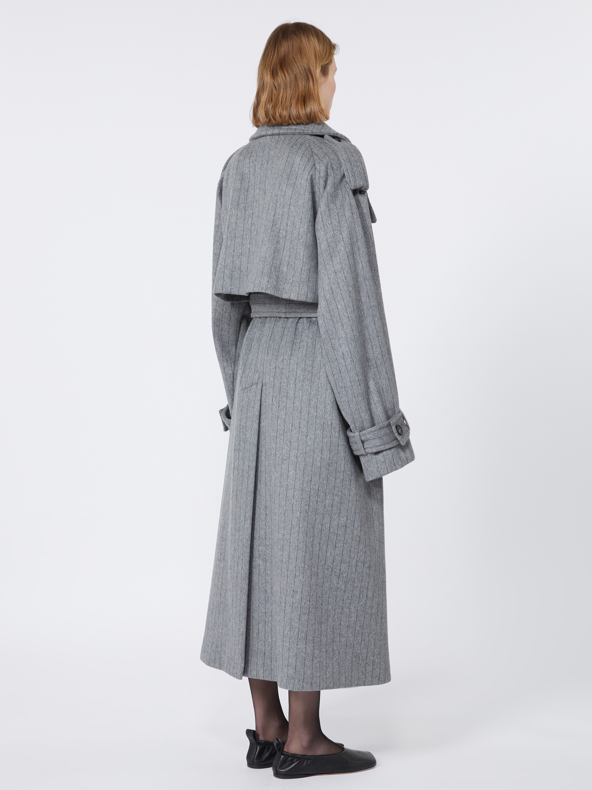 AROLD1234 Pinstriped trench coat in pure wool - RUNWAY - 4