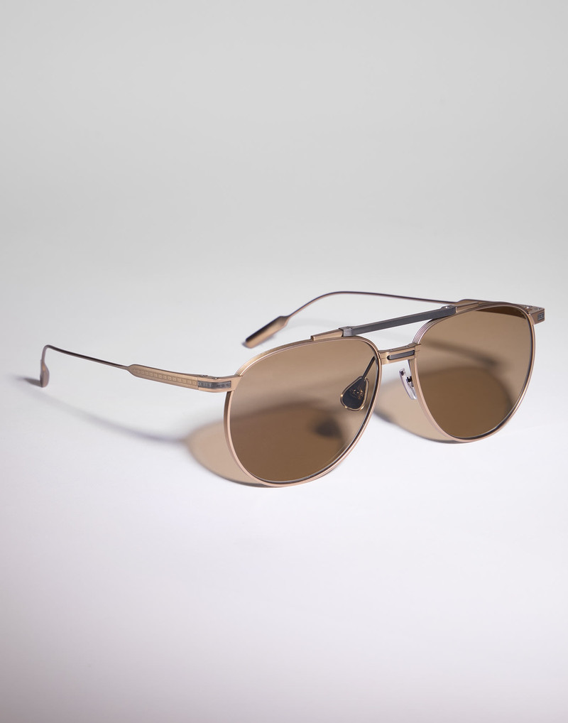 Brunello Cucinelli Aviator titanium sunglasses outlook