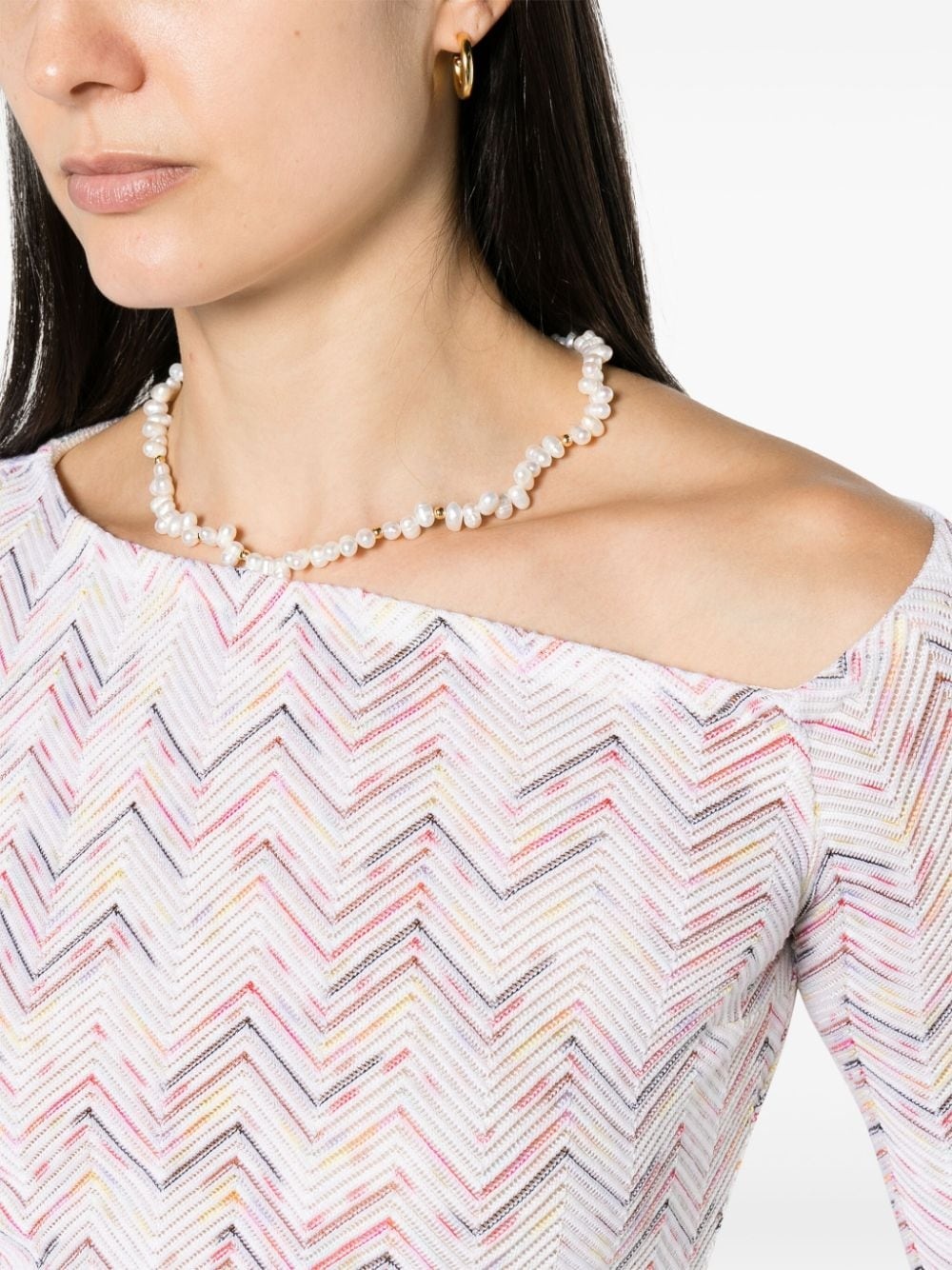zigzag crochet-knit jumper - 5