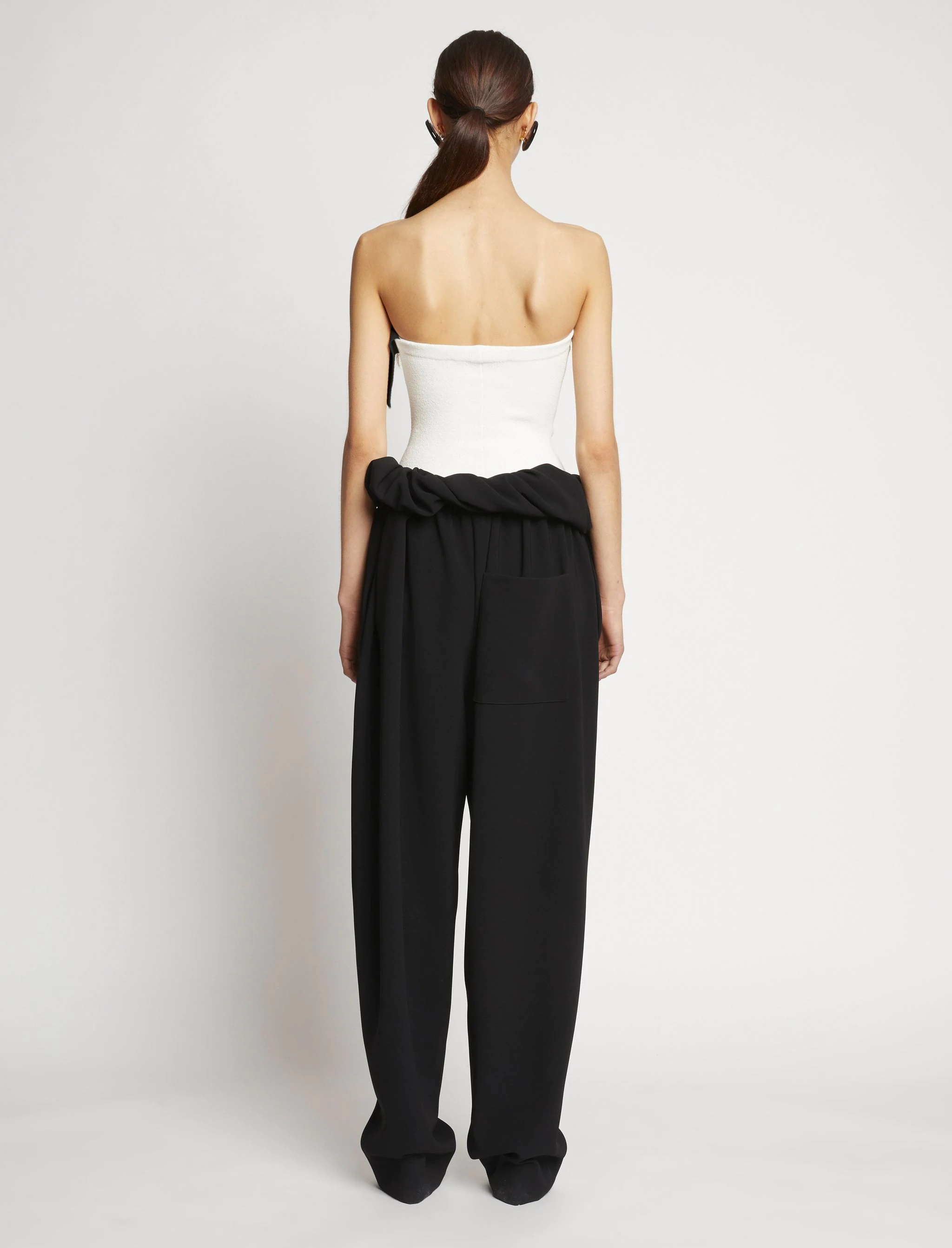 Textured Viscose Strapless Knit Top - 4