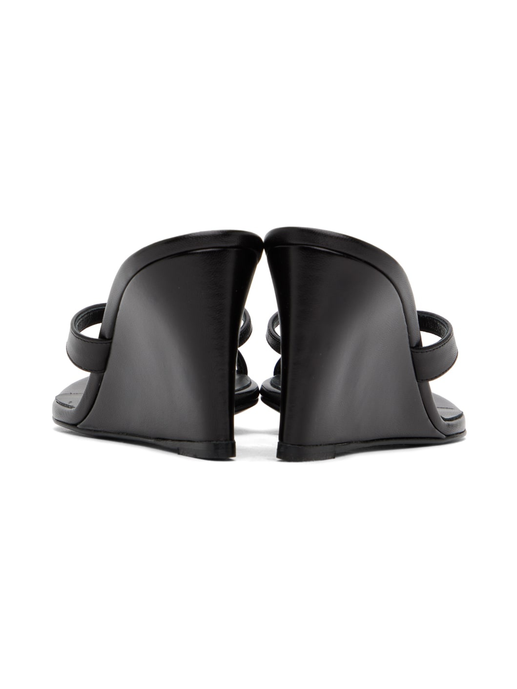 Black Wedge Heeled Sandals - 2