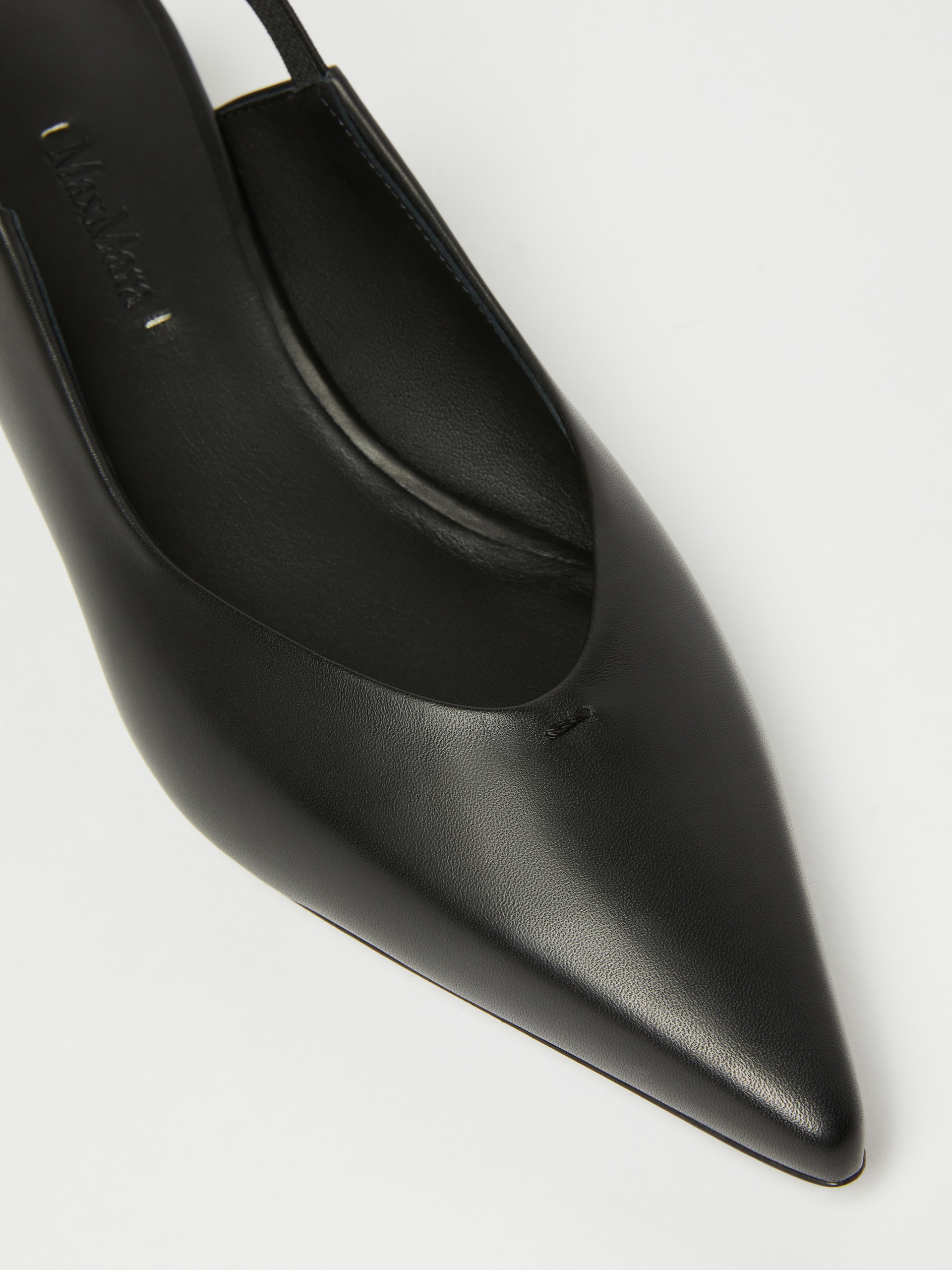 SLINGY Leather slingbacks with branded ribbon detail - 4