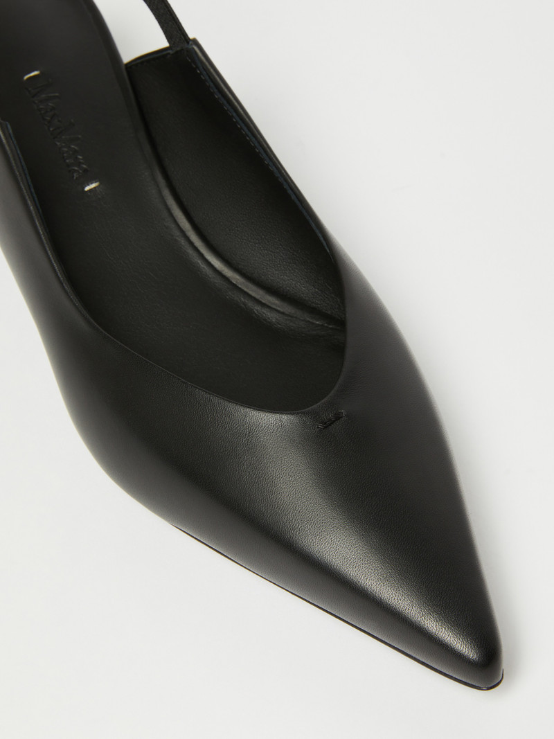 SLINGY Leather slingbacks with branded ribbon detail 4