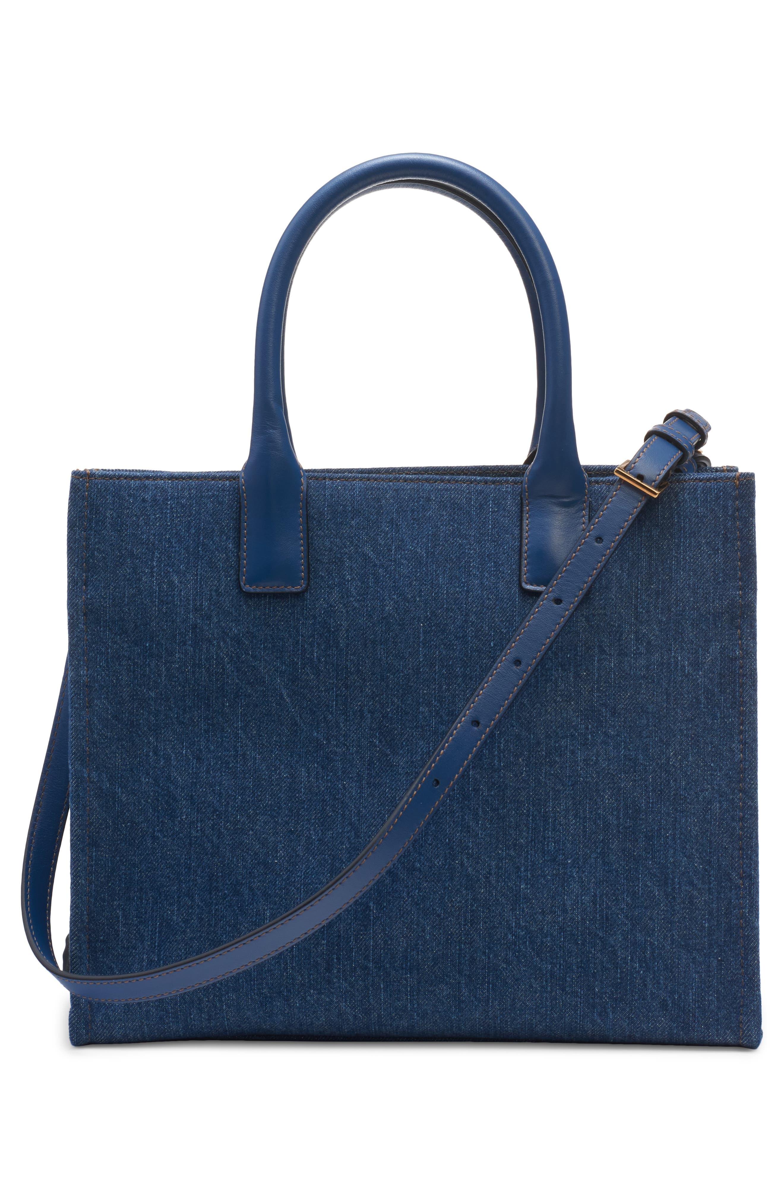 Versace Small La Medusa Denim Tote in Navy/Versace Gold at Nordstrom - 4
