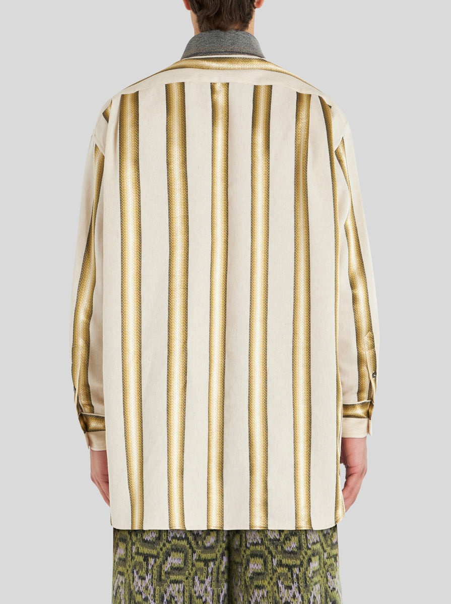 NUANCED STRIPED SHIRT WITH PEGASO - 4