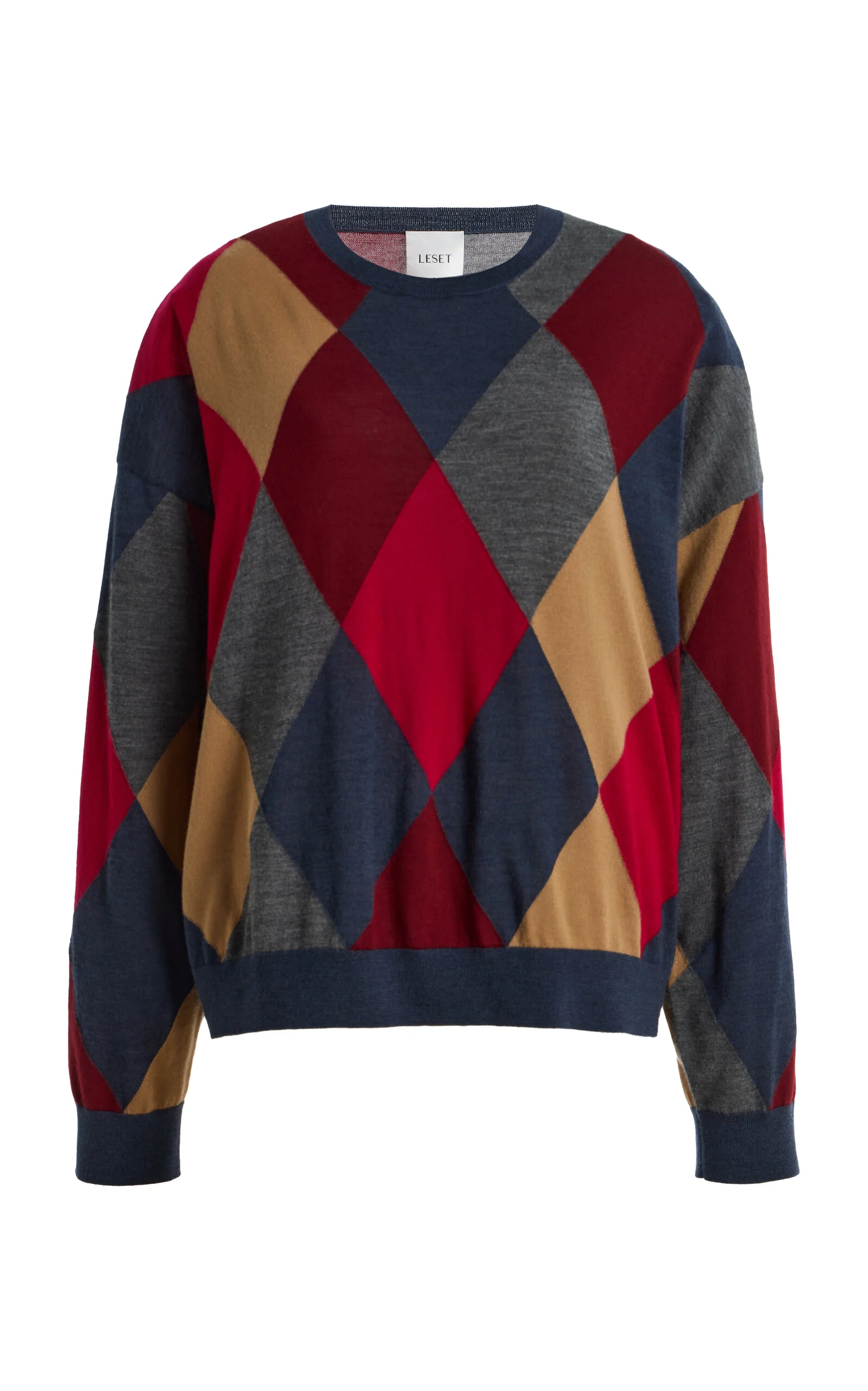 James Oversized Argyle Wool Sweater - 1