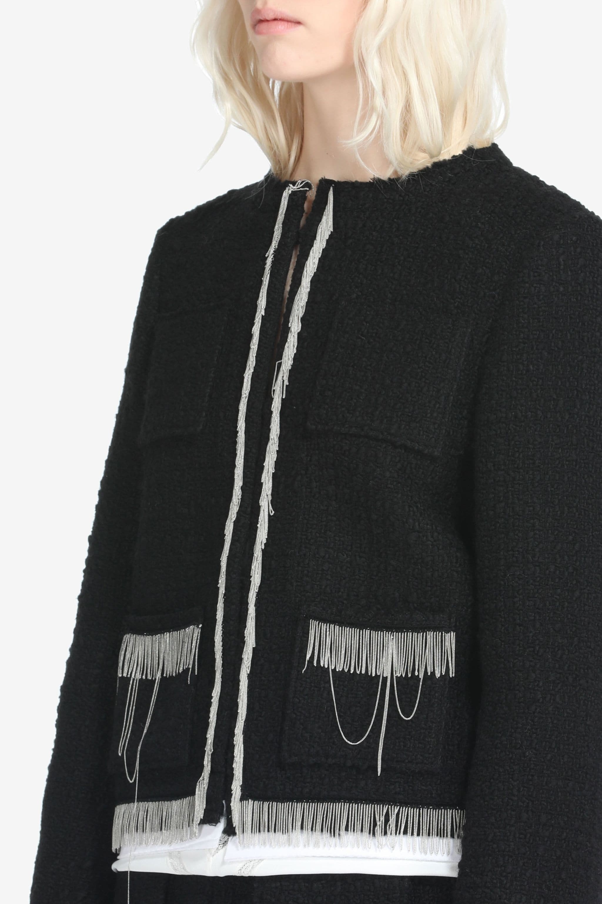 BOUCLÉ FRINGE-TRIM JACKET - 5