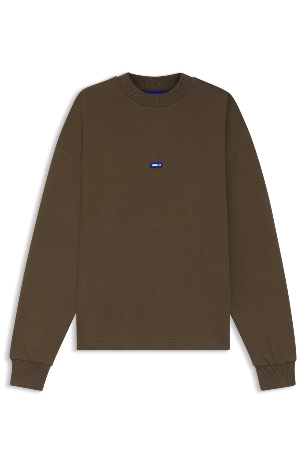COTTON-TERRY SWEATSHIRT WITH BLUE LOGO PATCH - 1