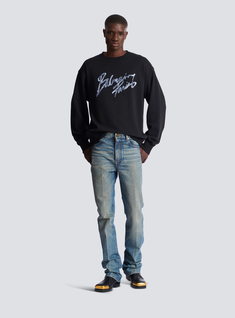 Balmain Printed cotton sweatshirt outlook