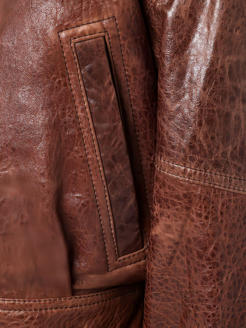 puffed-sleeve leather jacket - 4