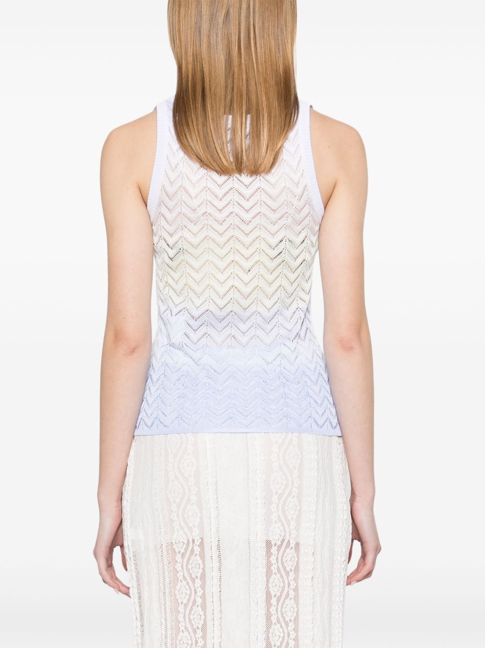 chevron-pattern tank top - 4