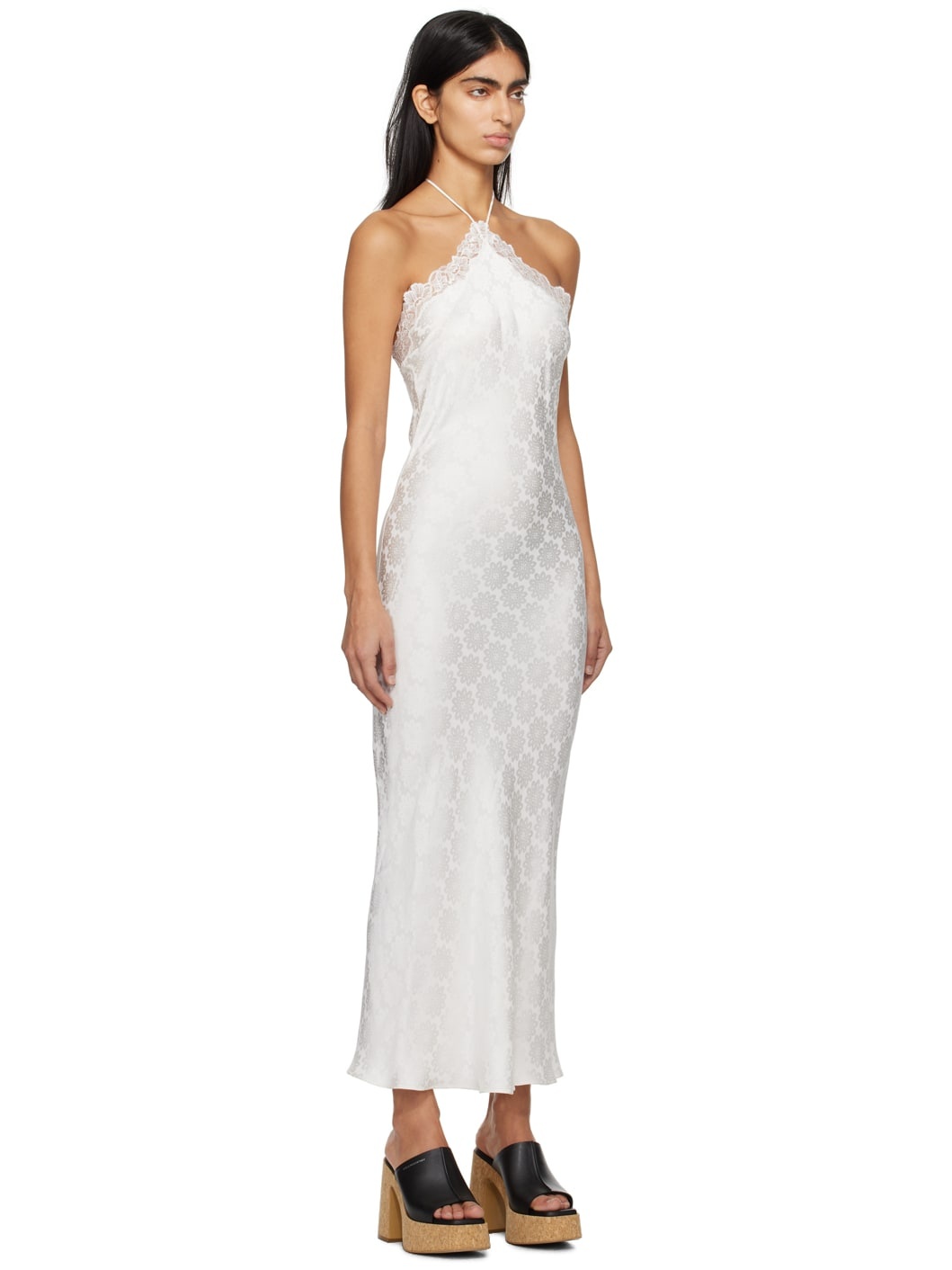White Jacquard Midi Dress - 2