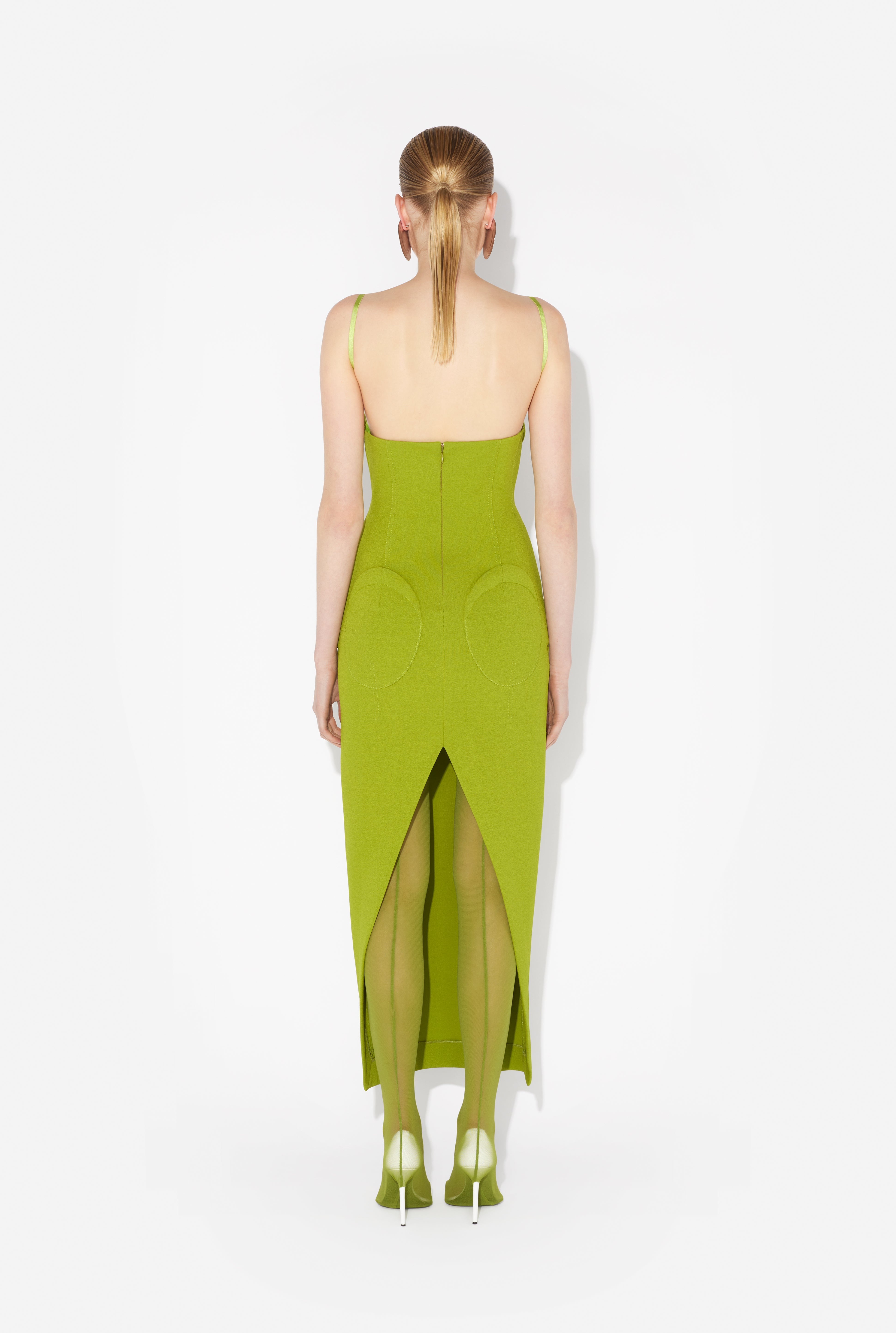 THE GREEN CONICAL BRA CUP DRESS - 3
